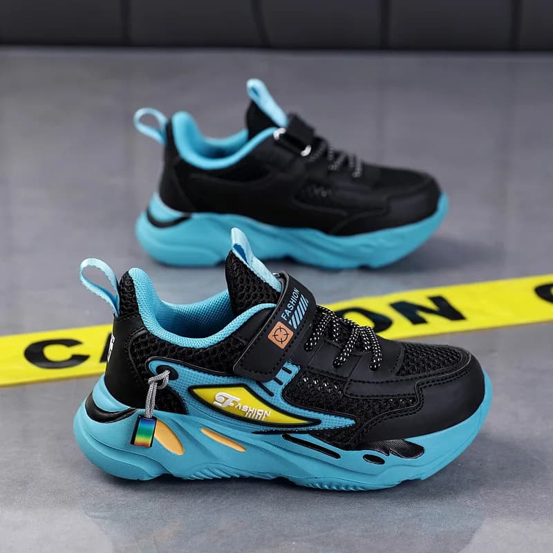 Breathable Anti Scuff Kids Running Trainers Light Knit Upper for Daycare Mountain Camping School Daily Athletic Sneakers