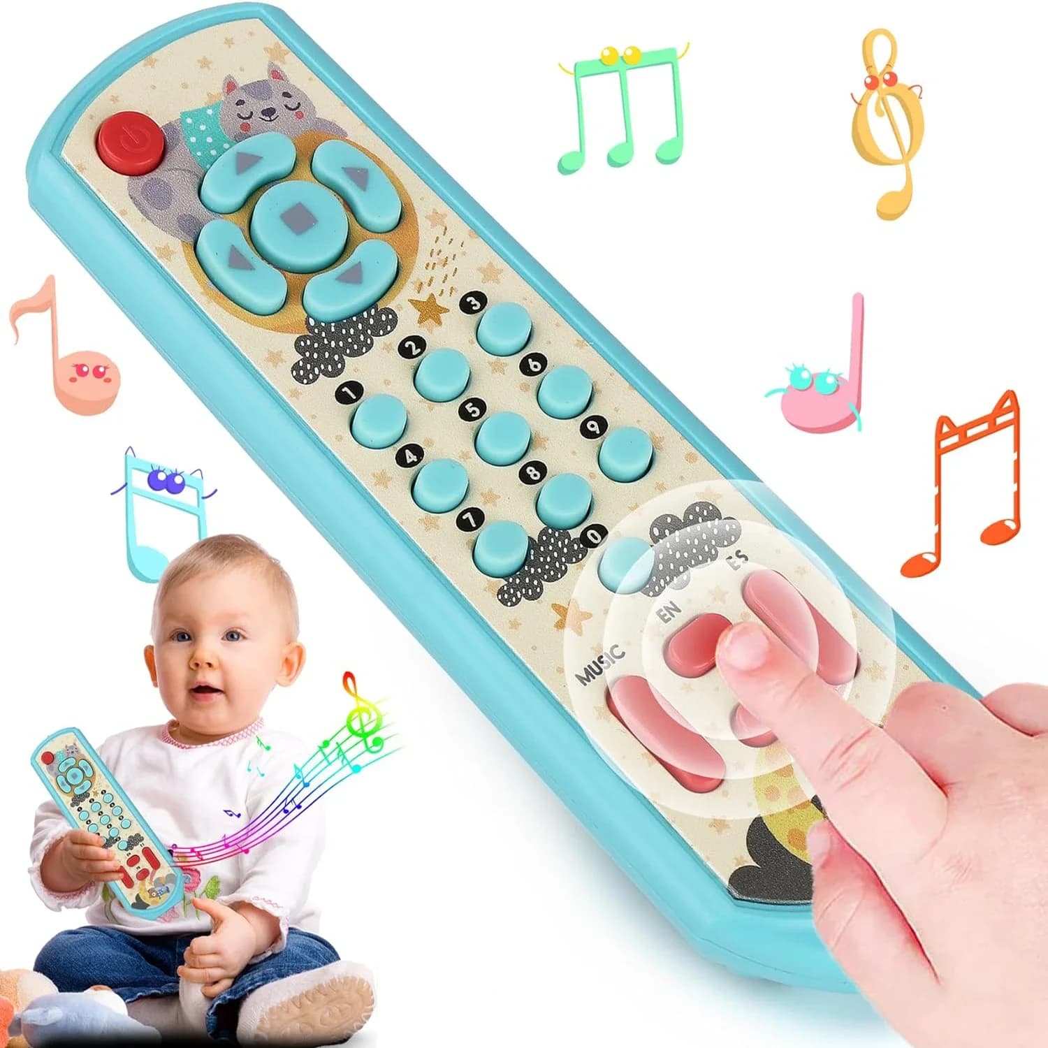 Giocattoli per massaggiagengive in silicone per giocattoli telecomandati, regali per giocattoli sensoriali musicali per l'apprendimento del neonato