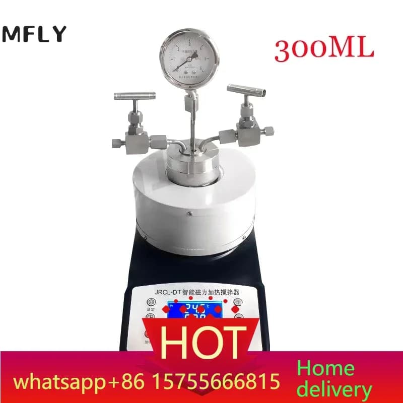 High pressure autoclave reactor and 300 ml temperature with magnetic agitator, 10 MPa 304 stainless steel reaction pot