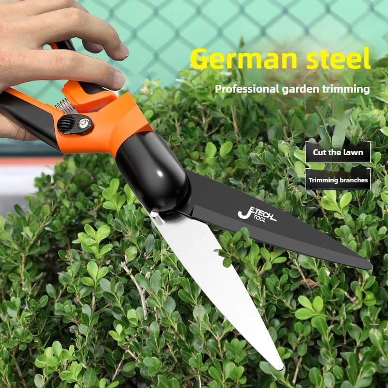 Garden Scissors Robuste SK5, Cesoie per Prato, Trimmer per Siepi Rotanti, Grandi Forbici da Giardinaggio per Operazioni