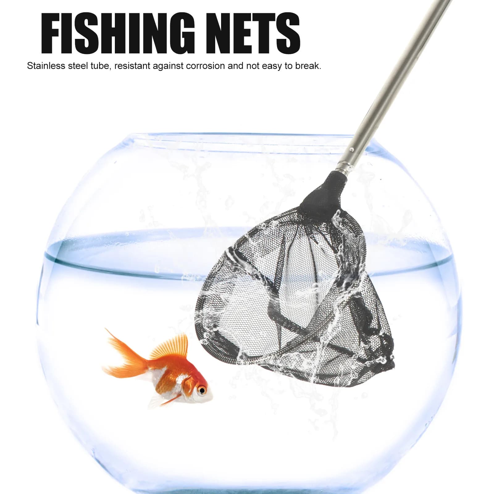 Multi Section Telescopic Fishing Net for Aquarium and Pond Stainless Steel Frame Lightweight Portable Floating Catch Release Net
