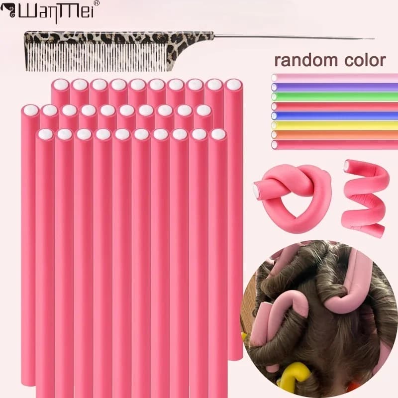 11 pcs Flexible Curling Rod Foam Bigodino Hair Without Heat Bigodini Set Waves FAI FROM YOU Torsion & Wrap Styling Tool for Natural Curls
