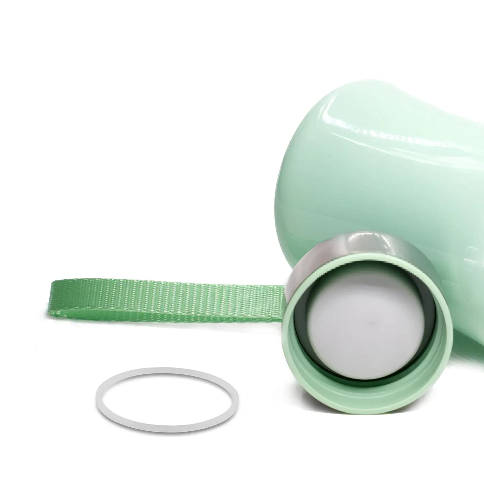 5 Pieces Hermetical Silicone Spare Parts for Insulated Glasses in Stainless Steel, Anti-loss Sealing Rings for Travel, Office, Exterior