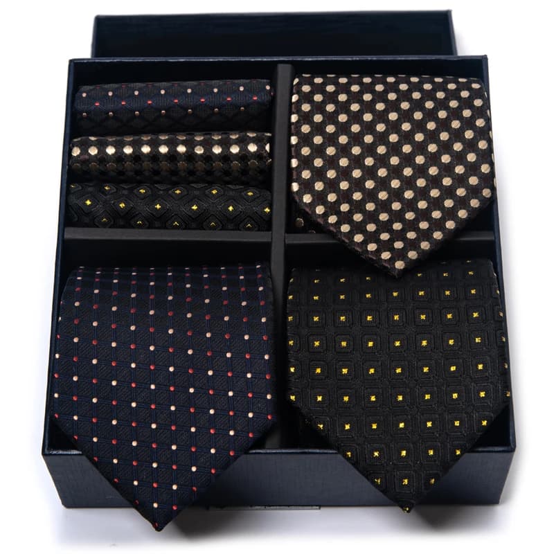 Luxury men's tie and pocket square gift box, a great holiday gift for men's classic suit accessories