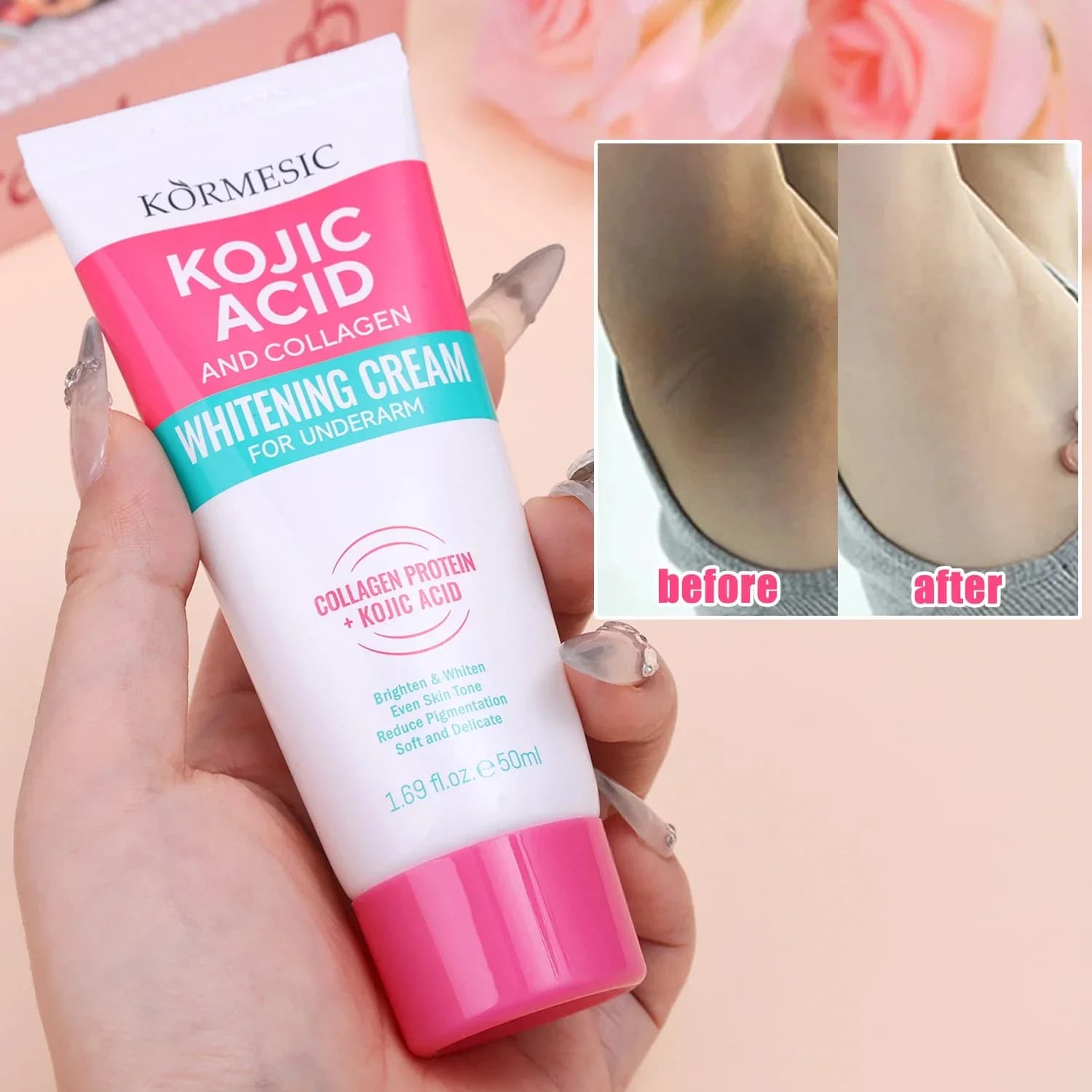Collagen whitening cream under the armpits for dark skin, whitening products for skin care of the underarms area