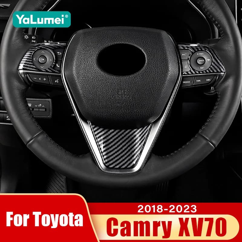 Car Steering Wheel Button Trim Cover Sticker For Toyota Camry XV70 2018 2019 2020 2021 2022 2023 Camry 70 Hybrid Accessories