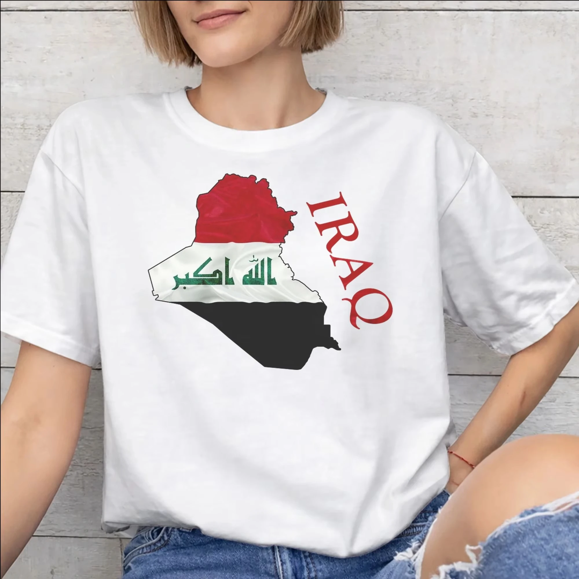 Divertenti Magliette con Bandiera dell'Iraq per Ragazze e Donne, T-Shirt Estive con Collo Tondo e Maniche Corte, Abbigliamento Casual alla Moda