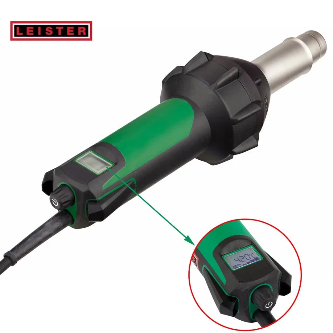 Pistola Termica Leister 1600W TRIAC AT con Display Digitale, Strumento per Saldatura ad Aria Calda 141.314