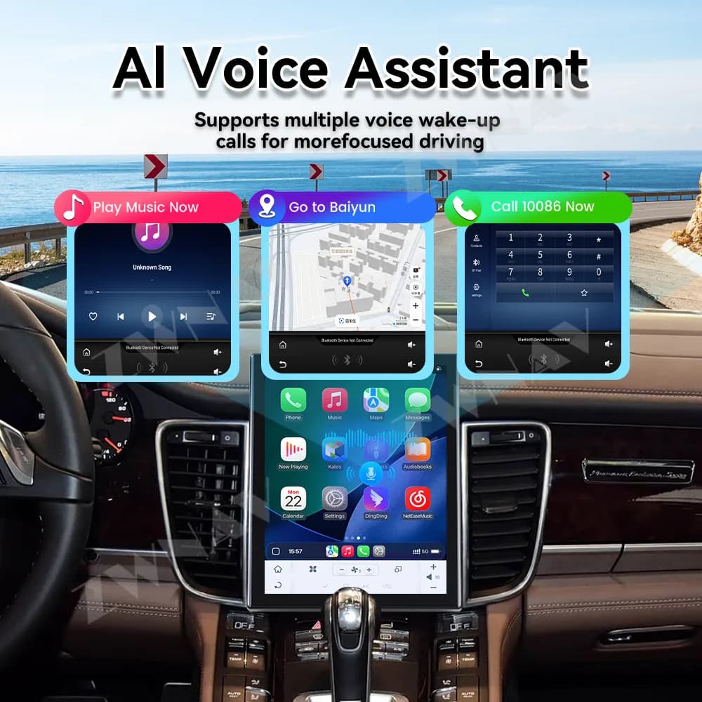 Elegant Interior Refit Android 15 10.4 Inch HD Car Radio Head Unit DSP CarPlay GPS Upgrade Parts For Porsche Panamera 2010-2016