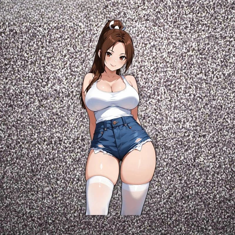 Bellissimo adesivo per auto con personaggio anime dai capelli neri da 5,1 pollici - Design dei cartoni animati, vinile impermeabile e con protezione solare, adatto per chitarre
