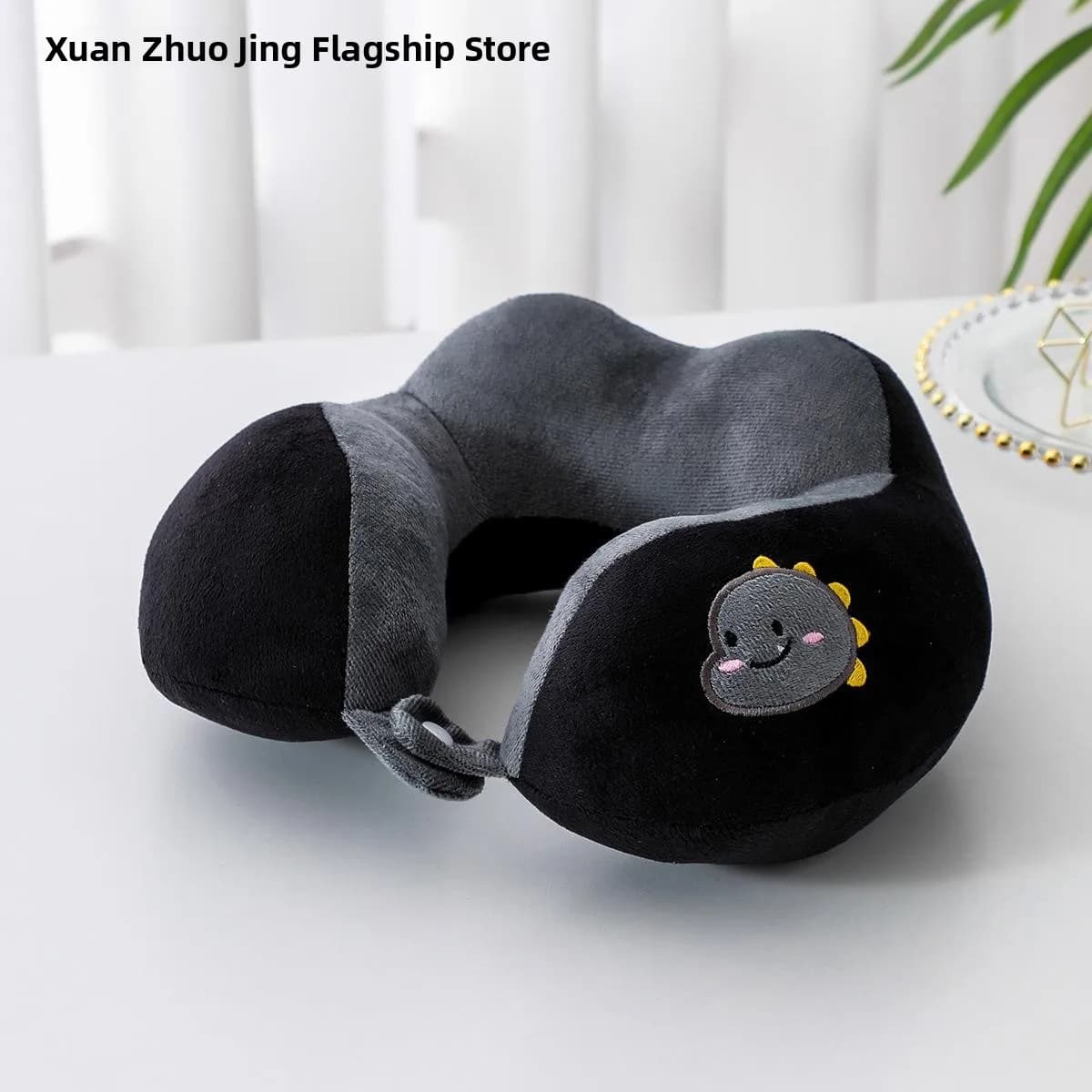 Cuscino a U per Supporto Cervicale, Portatile per Viaggi, Auto, Aereo, Pisolino, Protezione Collo, Imbottito in Cotone, Regolabile