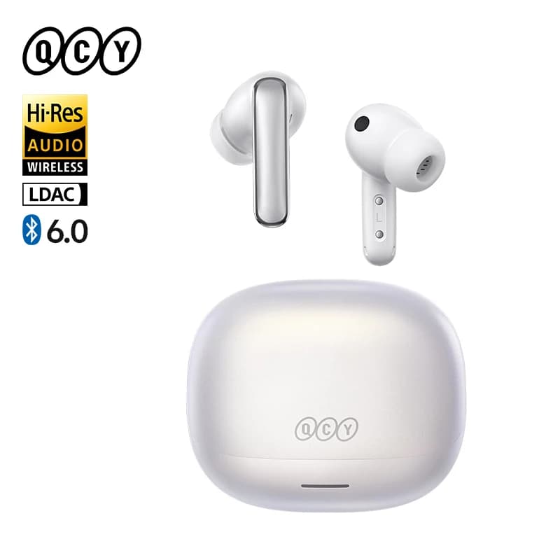 QCY Bluetooth Earphones MeloBuds N65 AI Adaptive Noise Cancelling 60dB ANC Wireless Earbuds Hi-Res LDAC Spatial Sound 50H