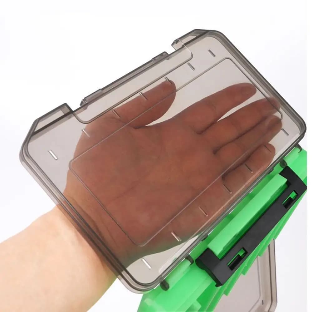 Durable fishing gear box on two sides Fishing gear box with 12-wire plastic bait with layer insulating fishing equipment
