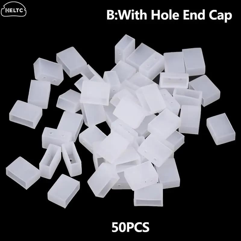 50 piece Silicone Neon Strip 6x12MM Terminal Cap LED Strip LED Connector Waterproof Neon Light