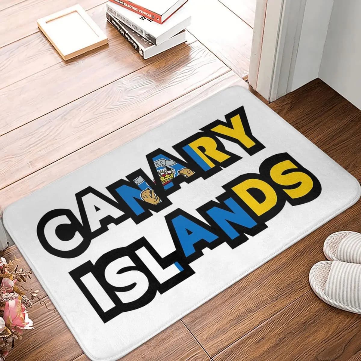 Canary Islands Font With Spain Flag Oceano Doormat Kitchen Entrance Home Floor Mat Anti-slip Carpet Rug for Living room Footpad