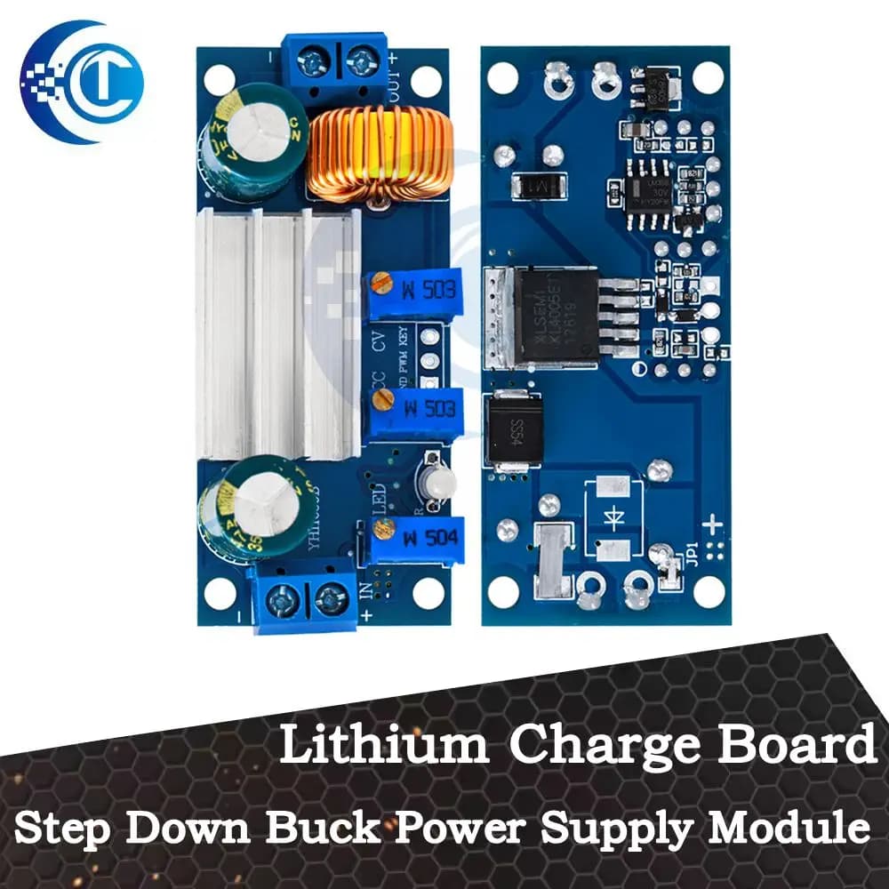 Automatic protection! 5A Max DC-DC XL4005 Step-down Power Module DC/CV Lithium Charging Card Adjustable for Arduino