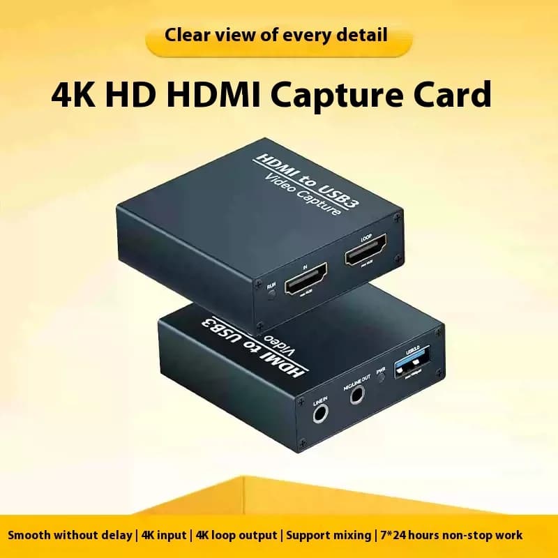 Scheda di acquisizione HDMI 4K USB 3.0 Loop Out PS5/PC Gioco Streaming Ingresso microfono Compatibile con OBS