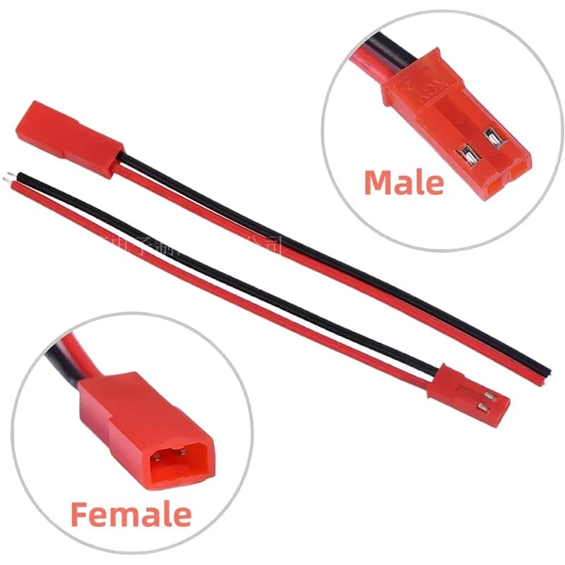 20 pcs 10 Paia JST 2P Male Connector Kit Female 22AWG Silicone Thread 10 cm for RC Drone LiPo Battery FPV Racing FAI Projects FROM TE Spina