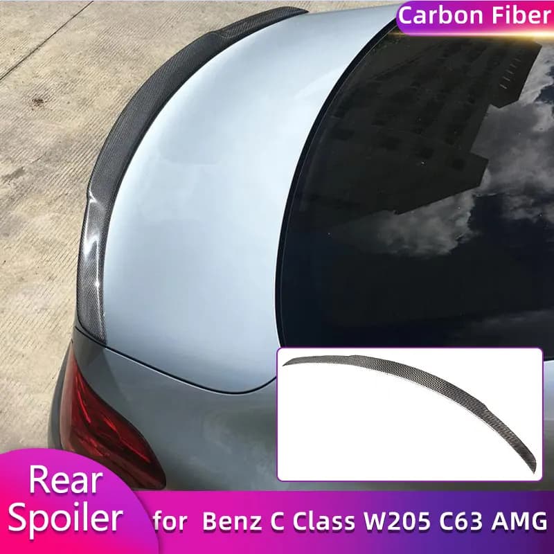 Ali spoiler per bagagliaio posteriore in fibra di carbonio completa per Mercedes Benz Classe C W205 C63 AMG Berlina 2014-2019 Spoiler posteriore da corsa