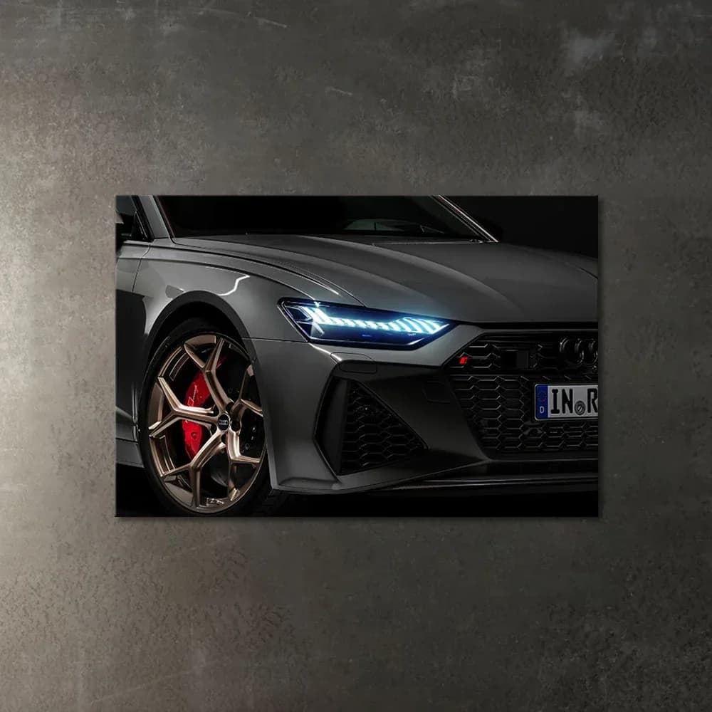 Car Taillight Canvas Print, Modern Automotive Wall Art, Cool Car Themed Painting Decor