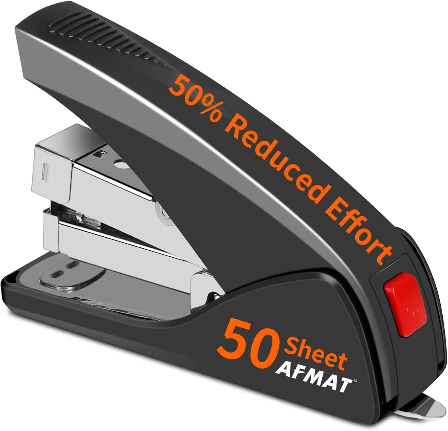 Cucitrice da 50 Fogli Senza Sforzo, Funzionamento con Un Dito, Rimuovi-Punti Integrato, Salvaspazio per Casa e Ufficio