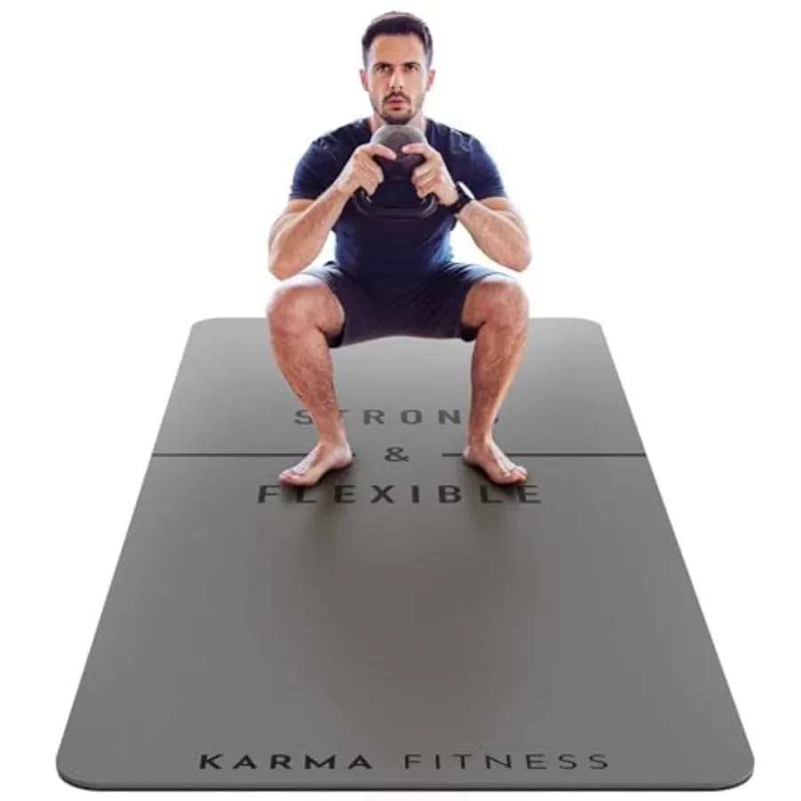 Tappetino per Esercizi Extra Spesso 10mm, 183x81cm, Antiscivolo in TPE per Yoga, Pilates, HIIT, Fitness e Uso Domestico