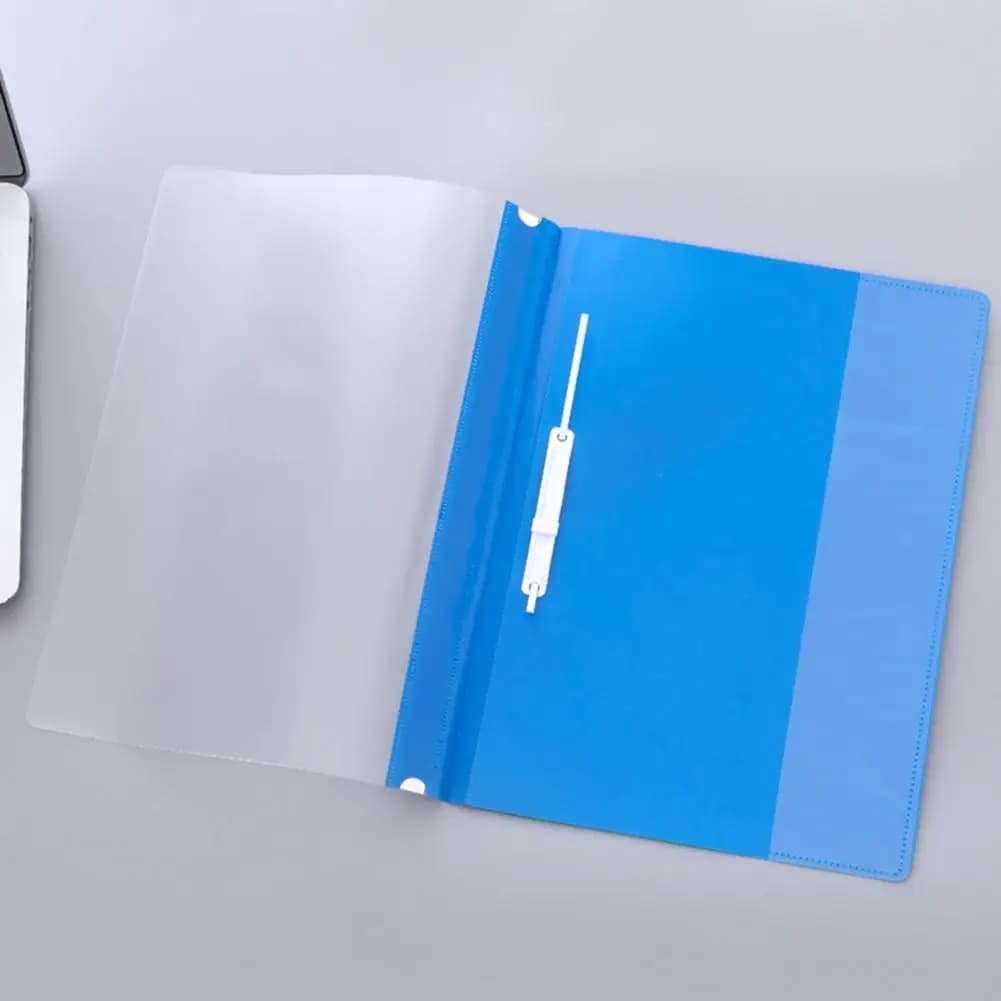 A4 Display Folders 12pcs A4 File Folders with Punch-hole Binders Movable Index Cards Organizer Transparent Plastic for Office