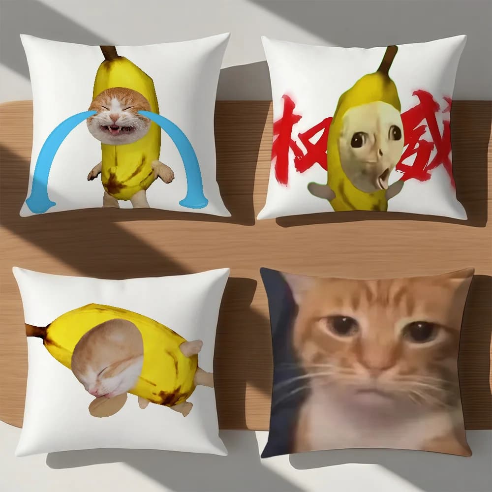 cushion B-Banana cover Cat Funny Fashionable Style Comfortable sofa Meme Abstract Bedroom Painting Personalized Decoration