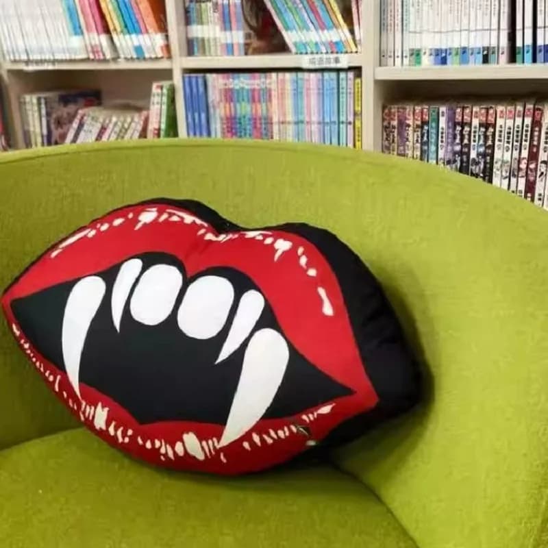 Cuscino decorativo divertente per labbra rosse del diavolo Cuscino per camera da letto per soggiorno di Halloween