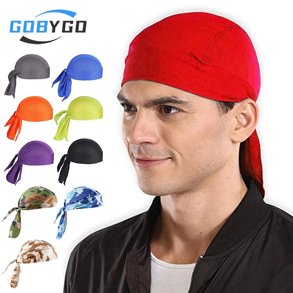 GOBYGO Bandana estiva per ciclismo, morbida e confortevole, che assorbe l'umidità, ad asciugatura rapida, cappello da pirata, per arrampicata, pesca, cappello da ciclismo traspirante