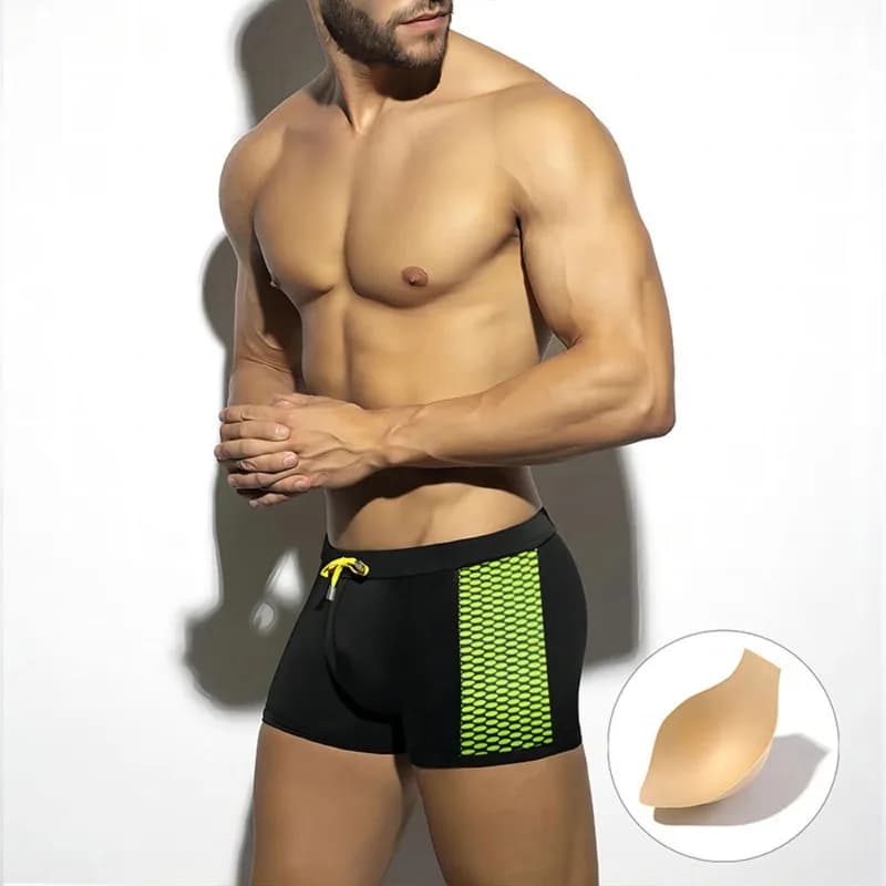 Splicing Costume da bagno da uomo Boxer Costumi da bagno Slip da bagno sexy Vita bassa Sunga Arena Pantaloncini a righe Costume da bagno da surf Costume da bagno