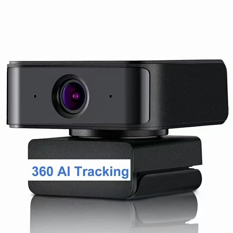 Webcam 2MP 1080P 360 degrees AI Tracking Wireless USB Webcam for Broadcast Video Camera for Online Teaching PC Portable Digital Camera