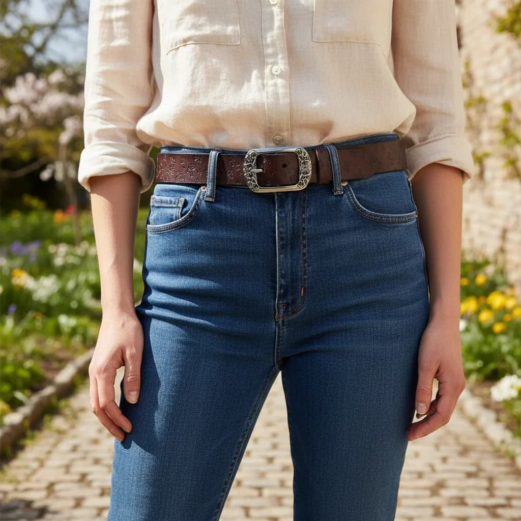 Cintura in lega alla moda con fibbia a spillo intagliata, cintura chic in pelle PU stile Harajuku, cinture vintage Y2K per jeans da donna