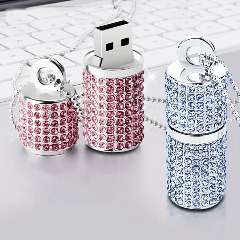 Incisione Laser personalizzata gratuita LOGO colore cilindro in metallo cristallo USB2.0 Flash Drive 4GB 8GB 16GB 32GB 64GB 128GB