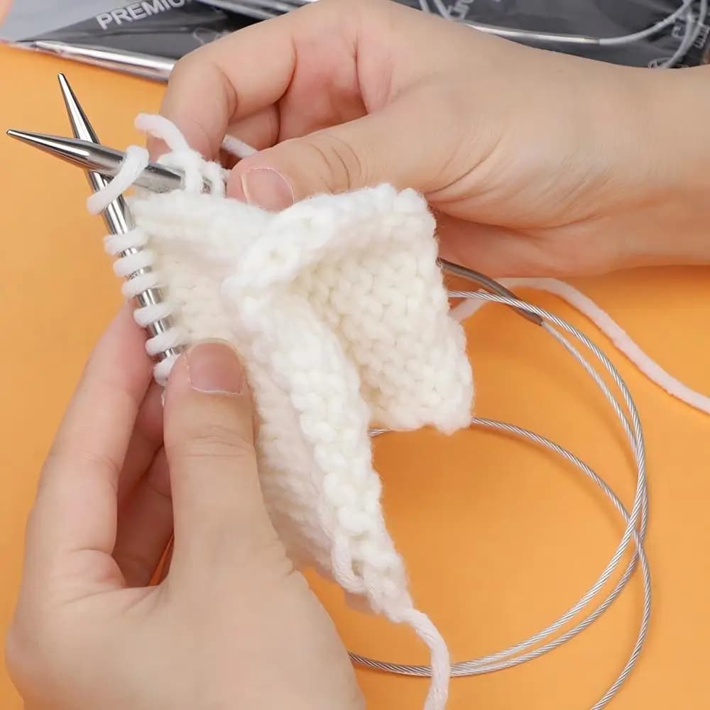 Circular Knitting Needles 80Cm Stainless Steel Double Round Tip Hand Knitting Tools Sock Cuff Seamless Weaving Handcraft Supply