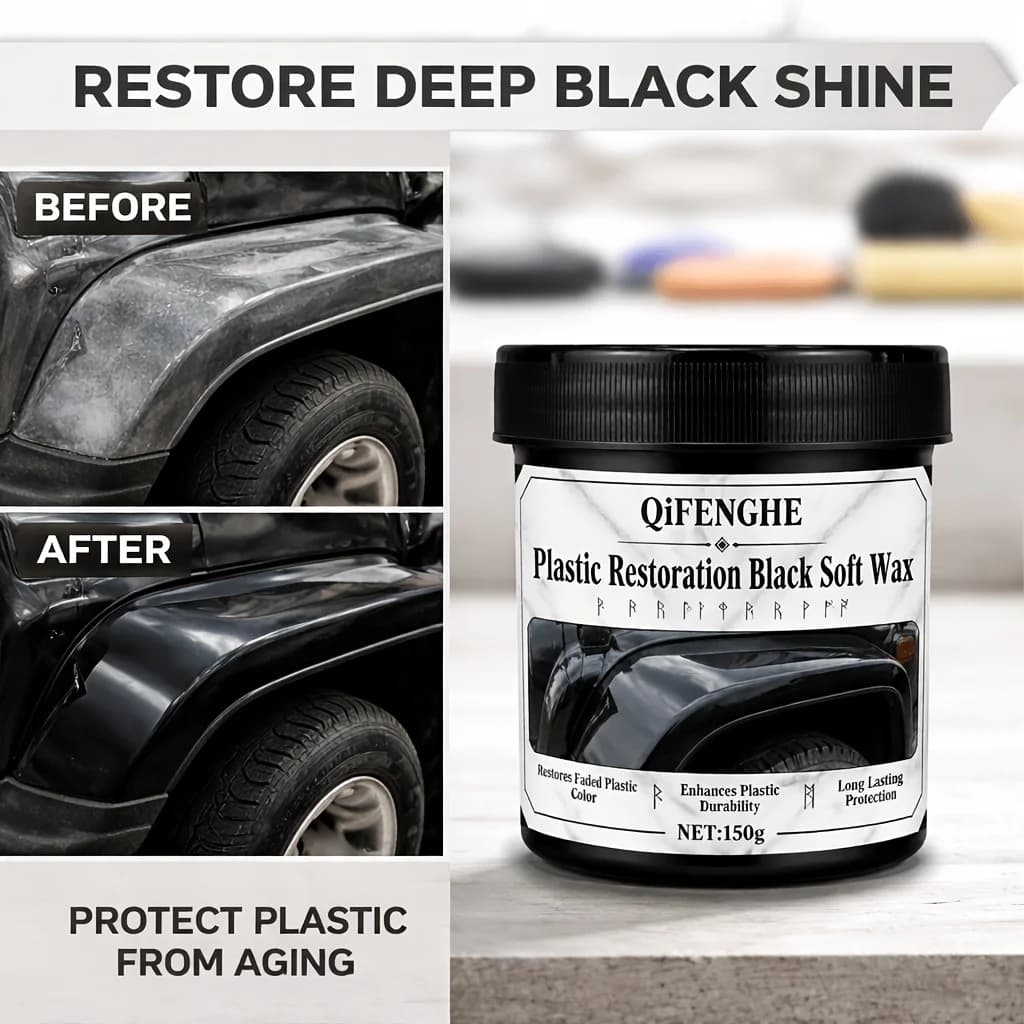 Plastic Renovation Black Soft Wax 150g Suitable for Motorcycle Black Plastic Parts, Car Door Trim, Wheel Eyebrow Trim, Classi