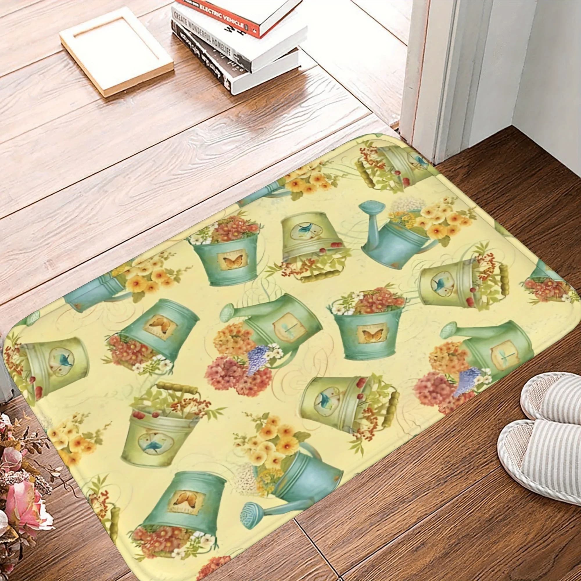 1PC Secchielli riempiti di fiori Tappeto da cucina Tappetino antiscivolo Design pop Tappeto da bagno Tappetino da bagno Tappeto per la casa Lavandino Lavanderia ecoreeree