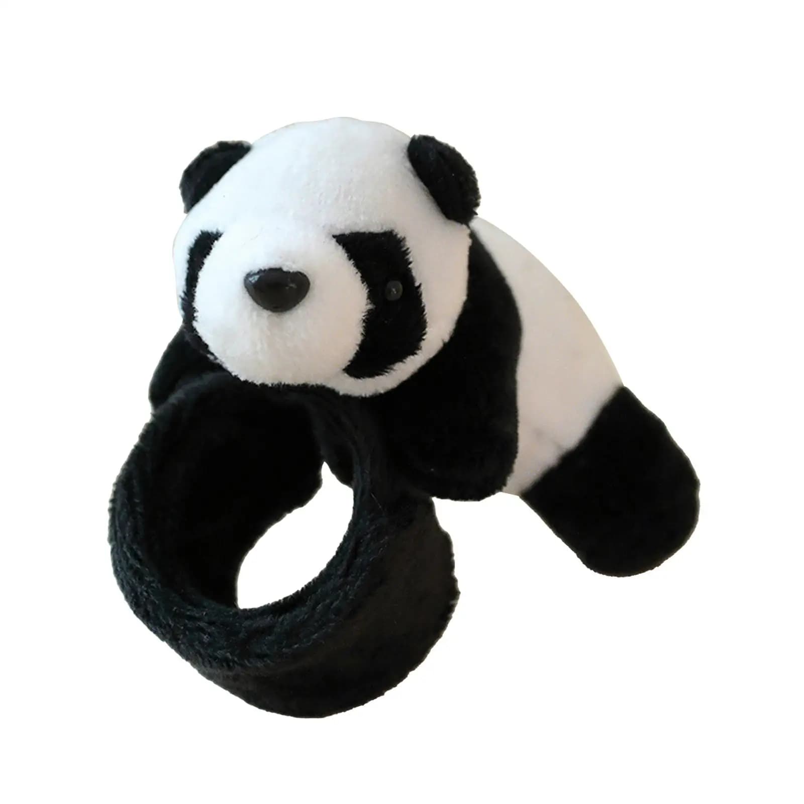 Braccialetti a schiaffo per bambini a forma di panda, comodi e indossabili, decorazione per la stanza, animali di peluche da abbracciare, braccialetti a schiaffo a cartone animato, braccialetti da polso a schiaffo