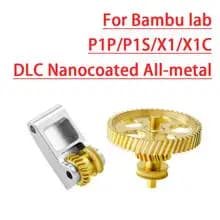 Upgrade Hardened Steel Extruder Gear Assembly For Bambu Lab P1S P1P X1 Carbon X1C 3D Printer DLC NanoCoated Wear-resisting