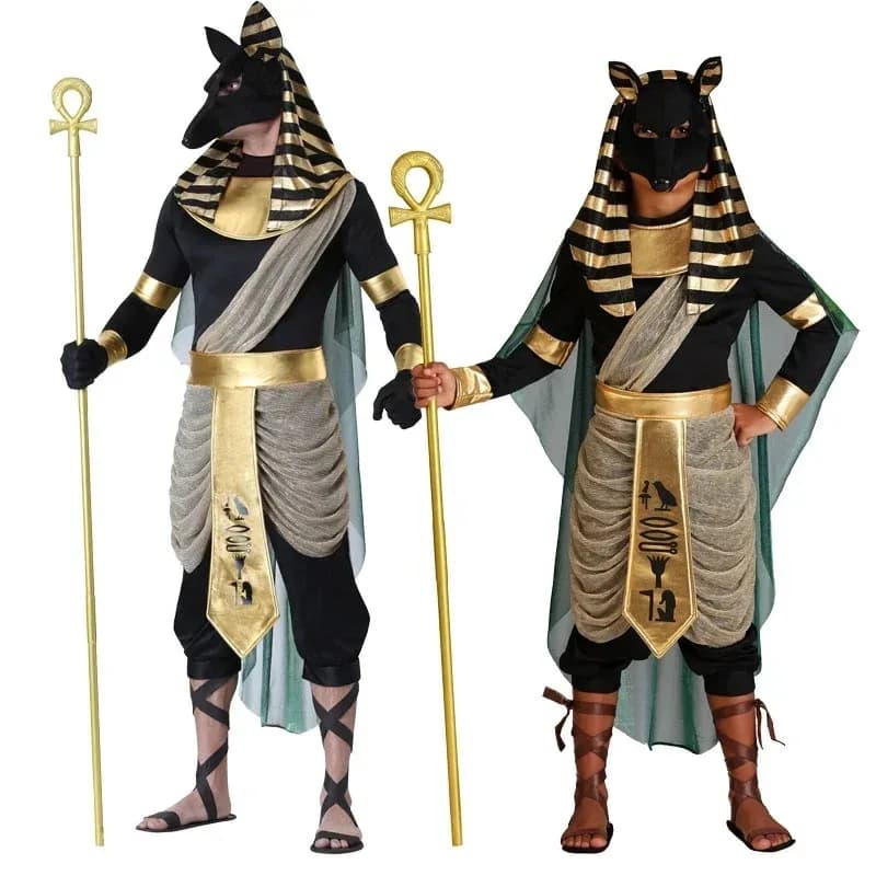 Costume cosplay egiziano Anubis Maschera per il viso Testa di lupo Jackal Bambini adulti Abiti in maschera per animali per la festa di Halloween