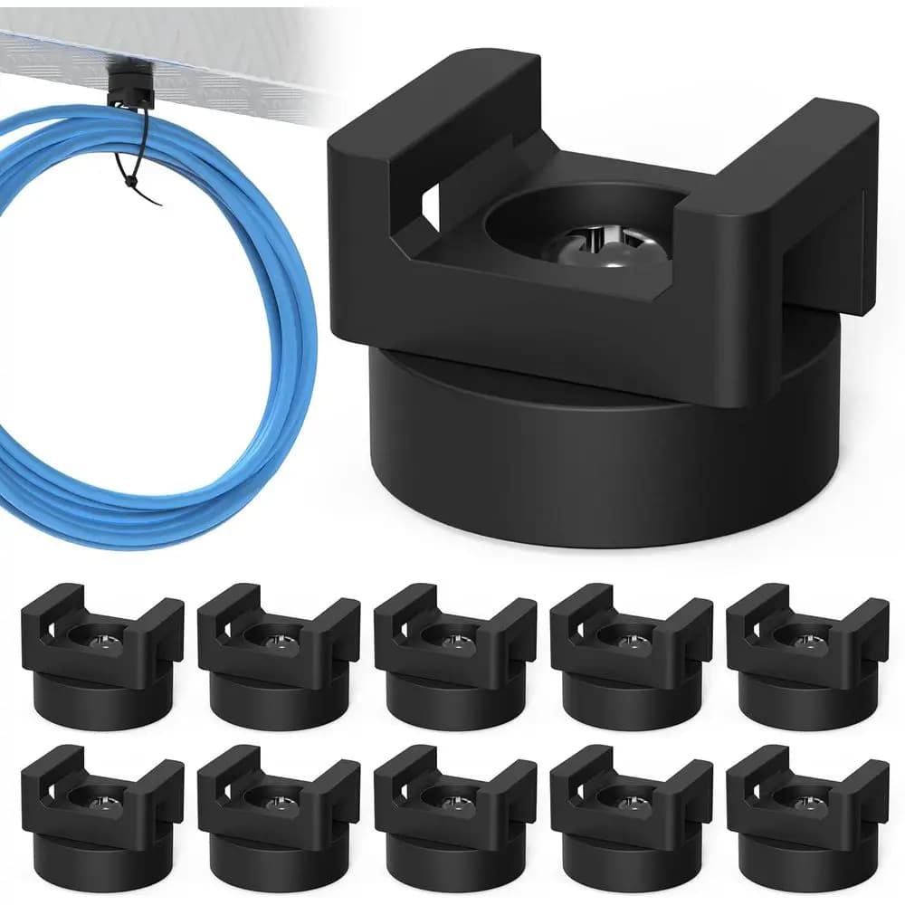 Confezione da 10 Supporti Magnetici Resistenti per Fascette Portacavi per Gestione e Organizzazione dei Cavi