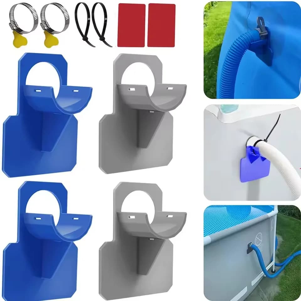 Swimming Pool Pipe Holder Mount Support 30-38mm Pipes For Intex Above Ground Hose Outlet With Cable Tie Clamp Pool Accessories