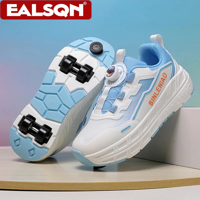 Pattini a rotelle a 4 ruote alla moda per studenti, bambini, ragazzi, scarpe con ruote per esterni, scarpe sportive multifunzionali, regali per ragazze