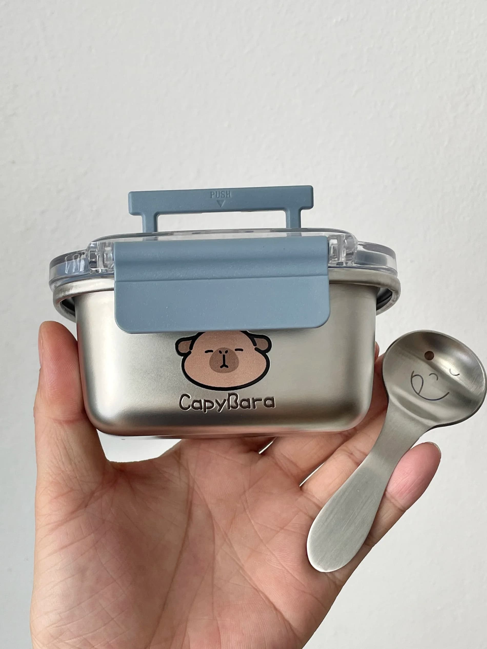 Cute Cartoon Stainless Steel 304 Portable Baby Food Bowl with Sealed Yogurt Ice Cream Small Capacity Lunch Box