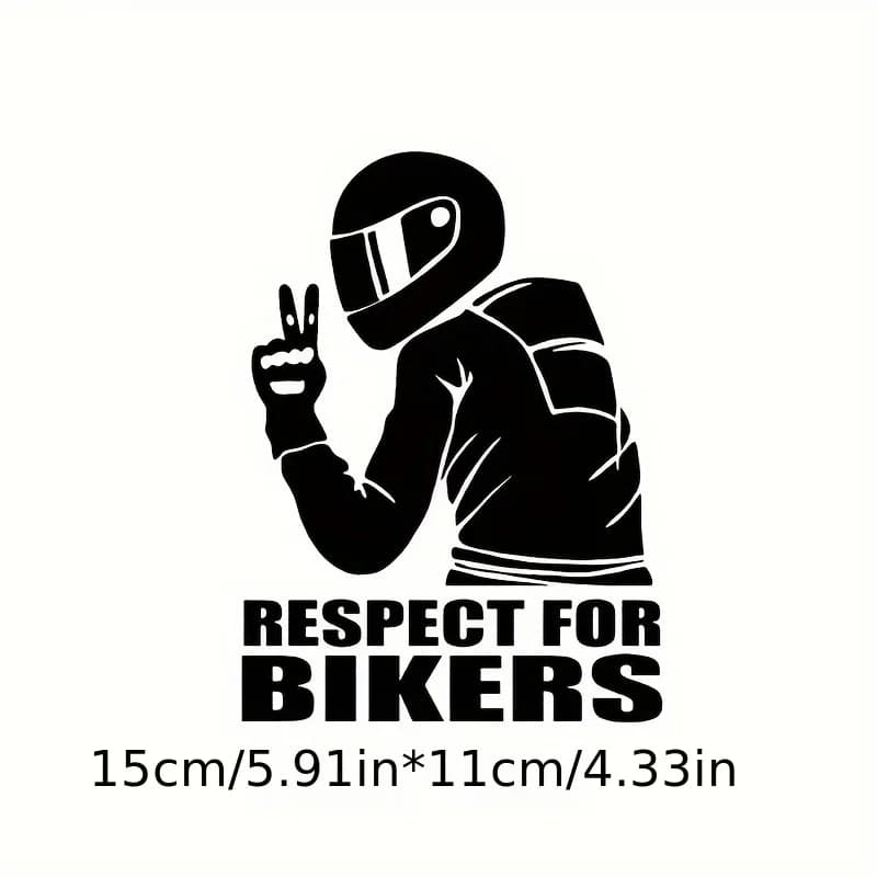 4 adesivi in PVC con scritta 'Respect for Bikers' - Adesivi riflettenti per moto, per carrozzeria auto, casco - Adesivi in vinile resistenti e impermeabili per moto