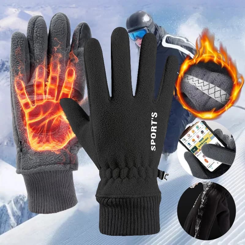 New Winter Ski Gloves Men's Cycling Gloves Bike Gloves Polar Fleece Thermal Gloves Cold Wind Waterproof Ski Gloves