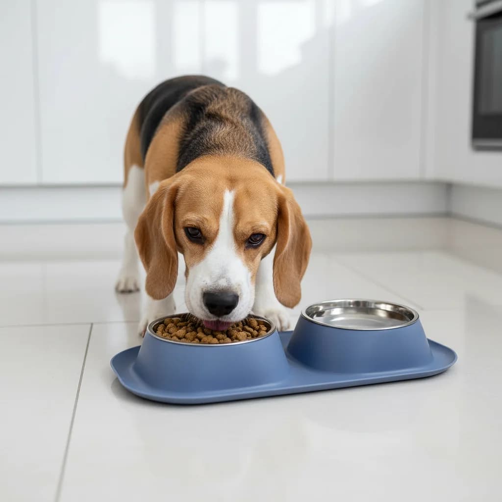 Ciotole per animali domestici in acciaio inossidabile Set di ciotole doppie per cani e gatti - Piatto per mangiatoia per acqua alimentare antiscivolo