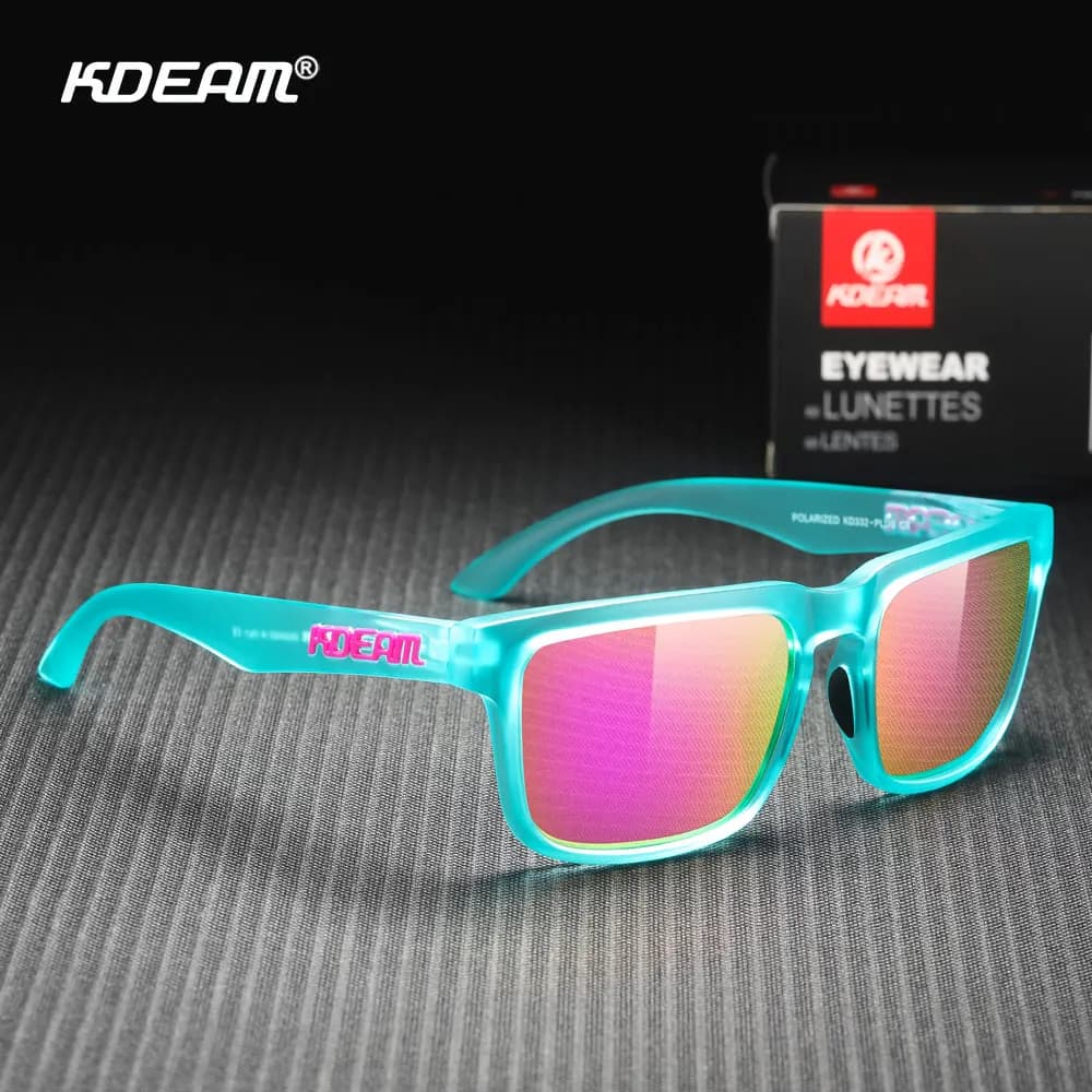 KDEAM Large Size Men's Fishing Sunglasses Polarized 64mm Frame Width Outdoor Sports Sunglasses Big Square KD332- PLUS