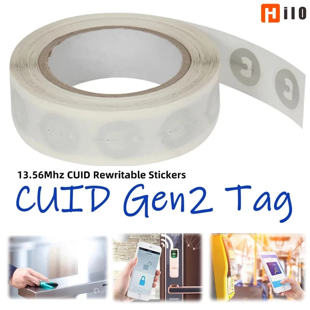13.56mhz CUID changeable S50 1K RFID Sticker Wet Inlay NFC tag Sector 0 Block 0 UID Rewritable Proximity Card Copy Badge Clone