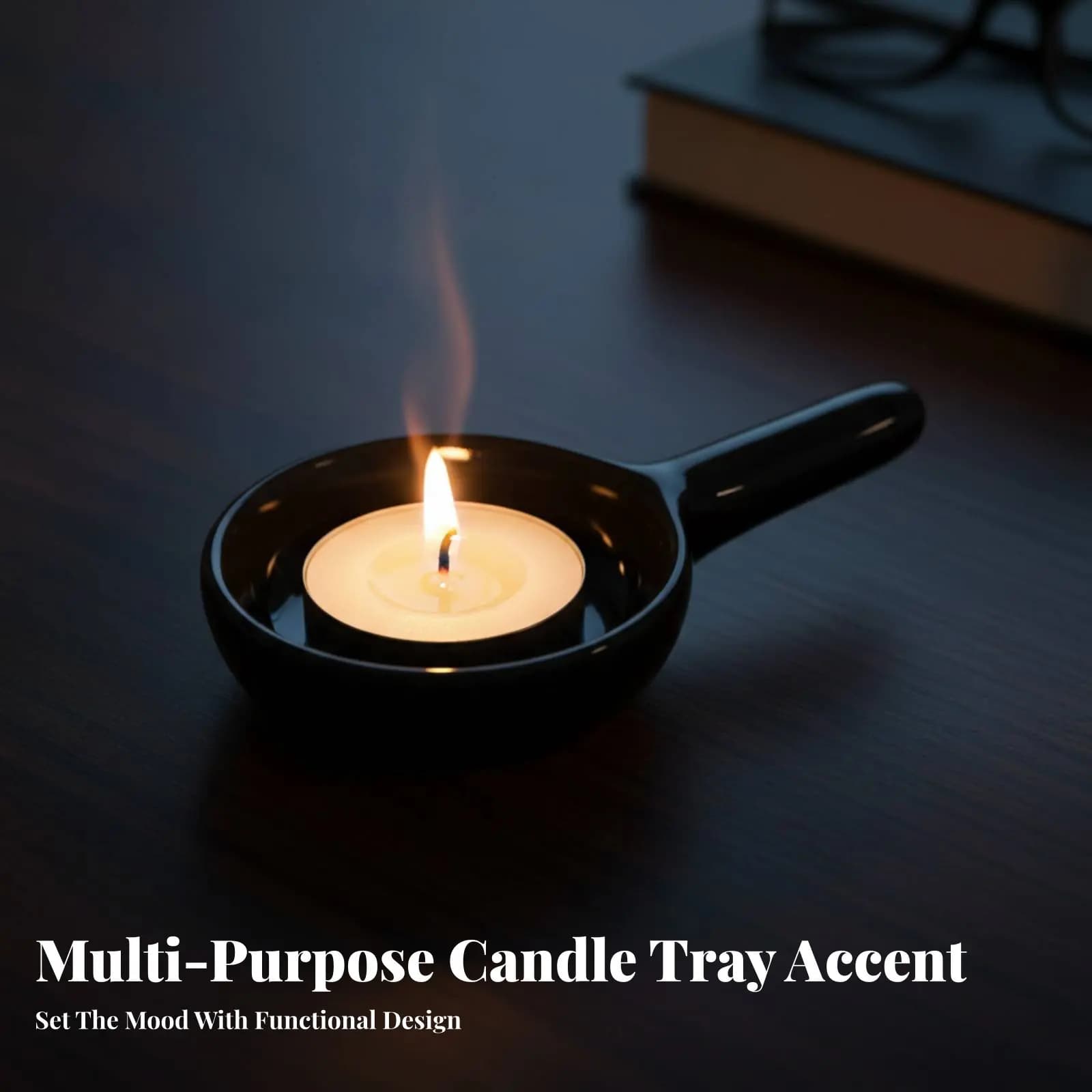 Ceramic Candle Tray, Anti-coating, Monochromatic Minimalist, Easy to Clean, Modern Home Furniture